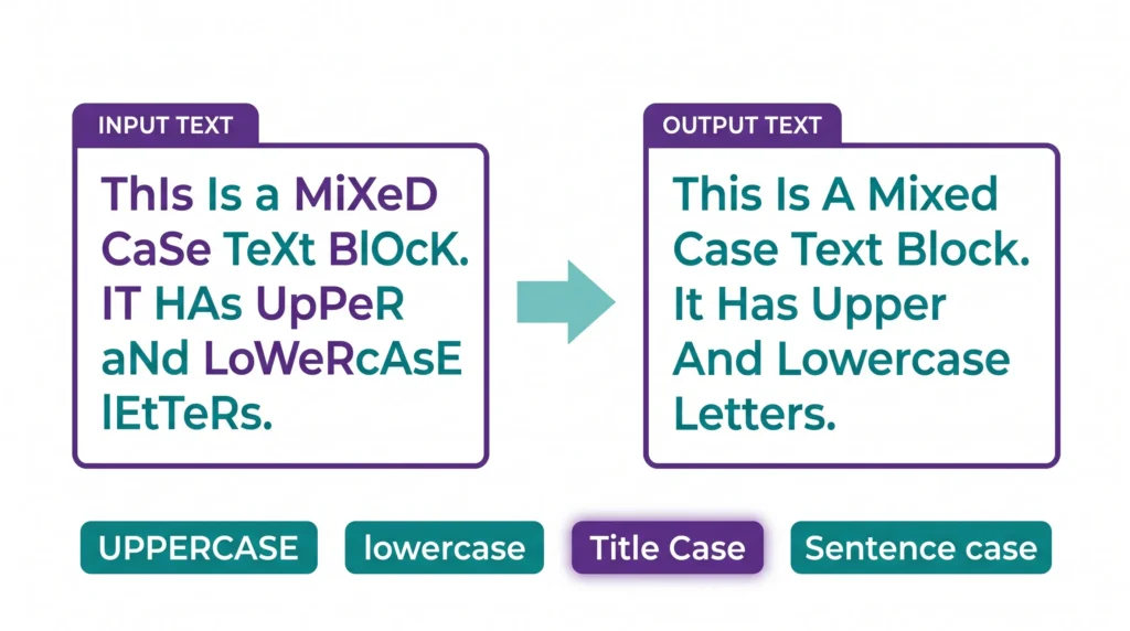 Free online case converter — change text to uppercase lowercase title case